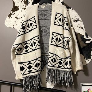 Aztec black and white cardigan
